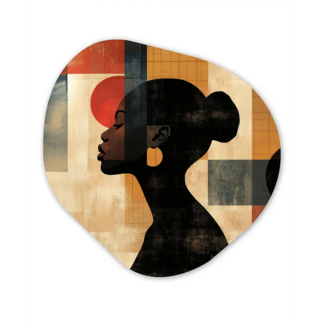 Zijaanzicht - Vrouw - Vormen Wandcirkel Organisch Forex 3mm klein -3d