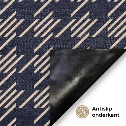 Plaid - Patroon - Ruit - Blauw Deurmat klein 898 -antislip_NL