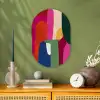 Kleurvakken - Recht - Rond - Abstract Wandcirkel Ovaal Forex klein -sfeer2