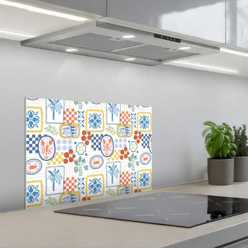 Zee - Sfeer - Tomaat -  Mozaïek keuken achterwand spatscherm klein 900 -3d_schuin