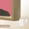 Meisje - Kopje - Bloemen - Roze Light Box met batterij (Wandlamp) middel -USP_websiteoplaadbaarNL