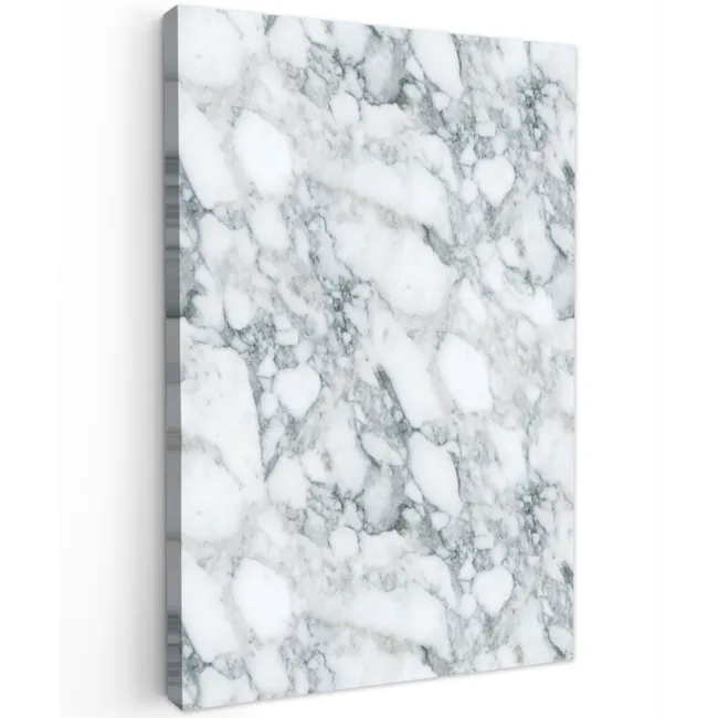 Mozaïek - Marmer - Wit - Onregelmatig Tuinposter op houten frame 2 cm dik klein 841 -3d