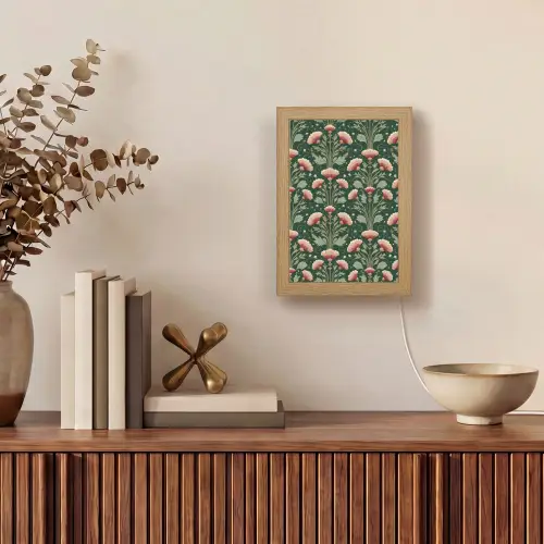 Patroon - Botanisch - Kleurrijk Light Box met kabel (Tafellamp) klein 925 -sfeer2