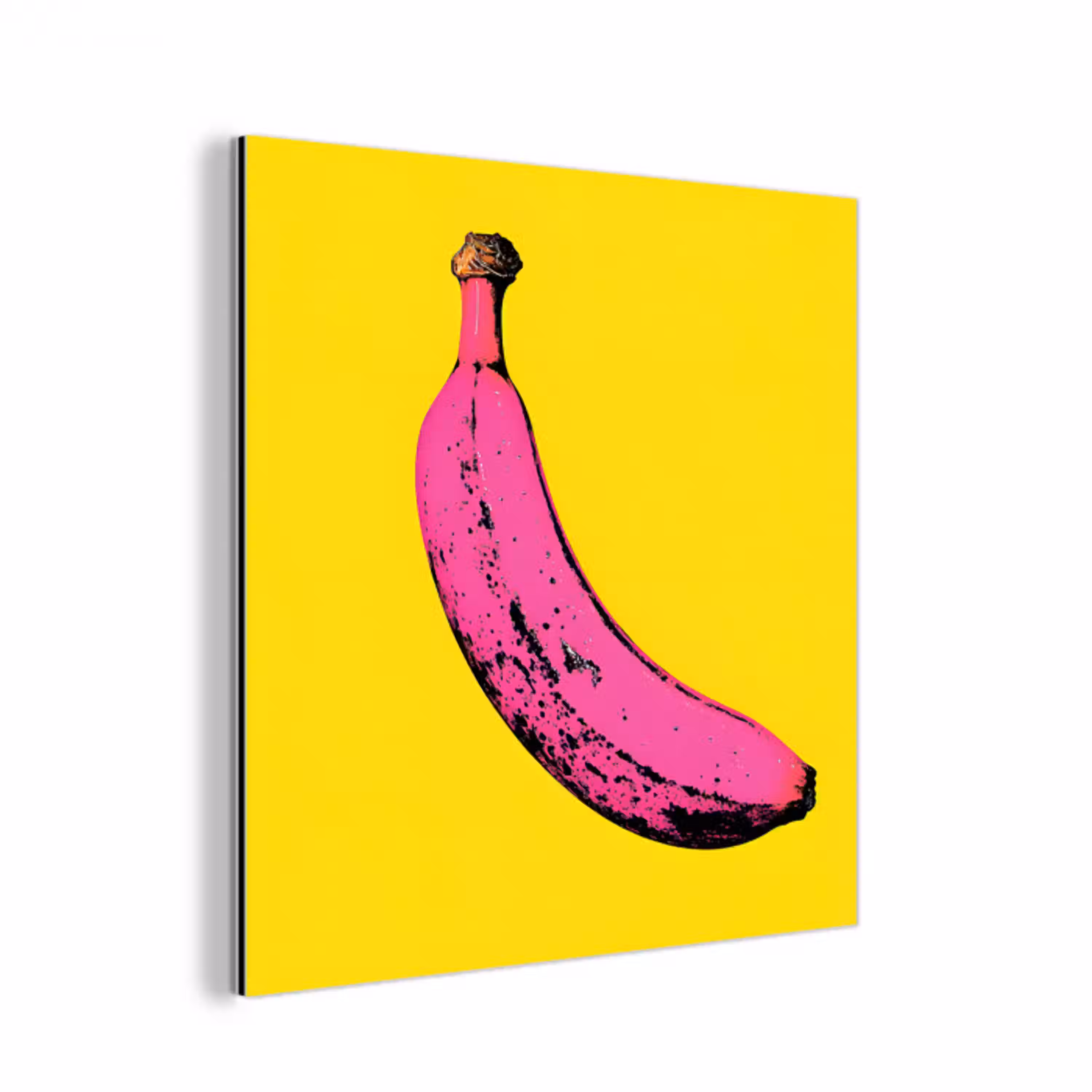 Banaan - Grafisch - Geel aluminium wit klein -3d