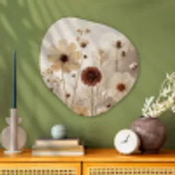 Wilde bloemen - Botanisch - Vintage - Natuur - Rustiek Wandcirkel Organisch Aluminium middel -sfeer2