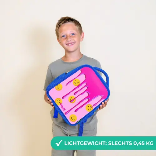 Verf - Smiley - Roze Kinderrugzak - Blauw middel -sfeer1_NL