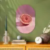 Grapefruit - Roze - Disco - Shiny Wandcirkel Ovaal Forex klein -sfeer2