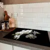Dauwdruppels op Witte Orchideeën Inductie beschermer vinyl 3mm klein -sfeer3