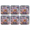 Bloem - Transparant - Pastelkleuren - Druppels onderzetter kurk middel -3d