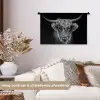 Schotse hooglander - Zwart - Koe - Dieren Wandkleed katoen klein -sfeer1