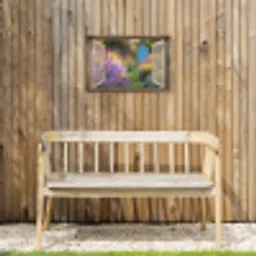 Doorkijk - Bloemen - Raam - Natuur Tuinposter op houten frame 2 cm dik klein -sfeer4