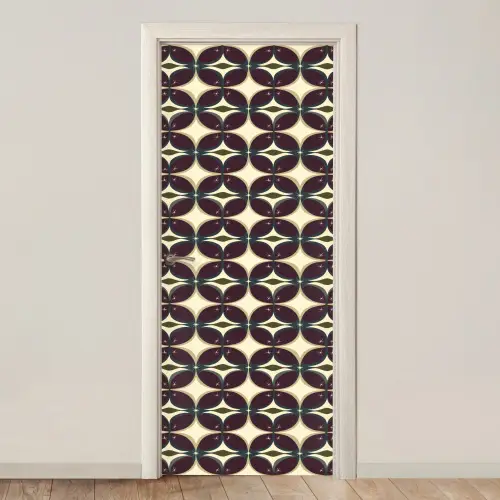 Cirkel - Retro - Kleurrijk deurposter klein 289 -3d_beige
