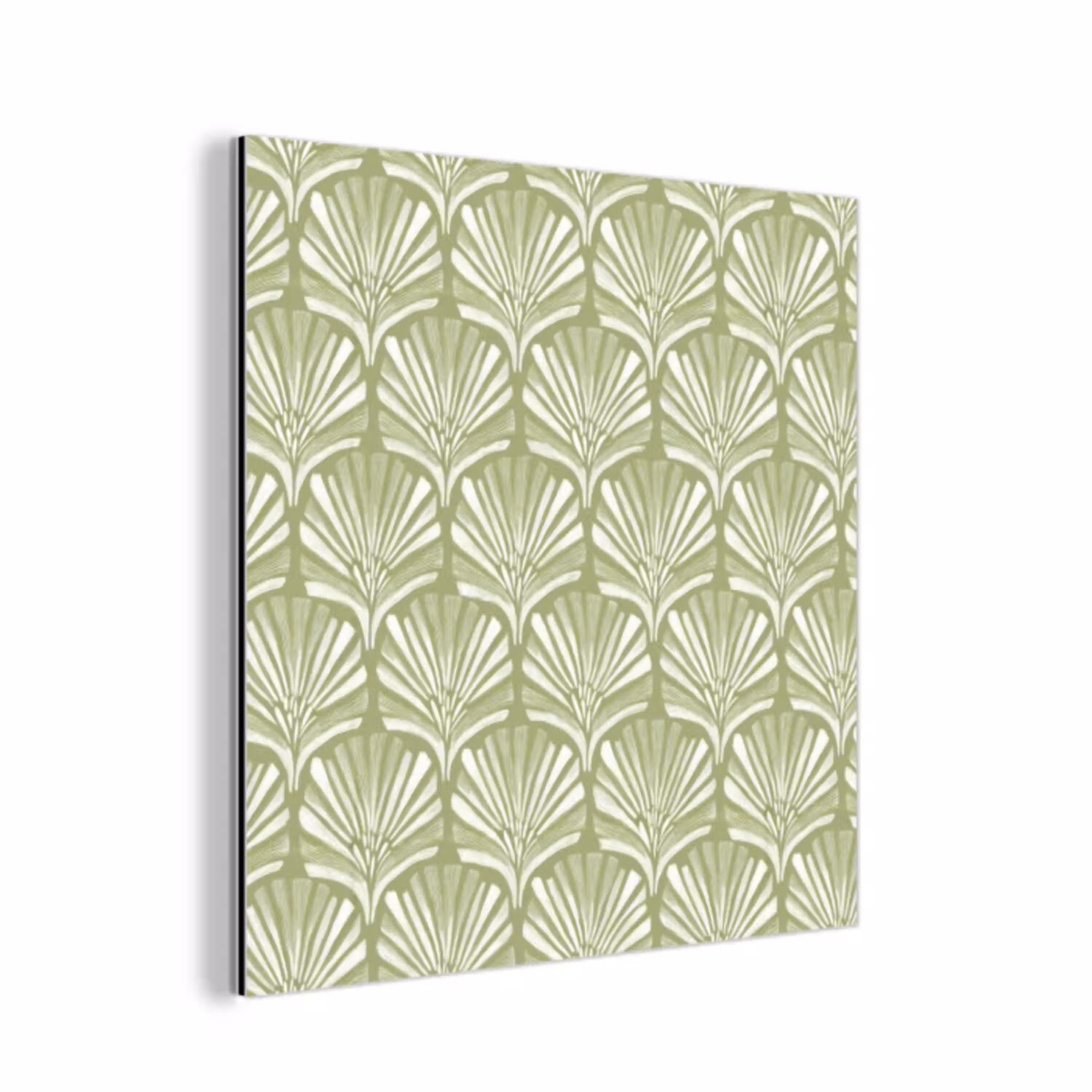 Saliegroen - Ginkgo Biloba - Waaier - Patroon aluminium wit klein 46 -3d