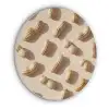 Pinda's - Patroon - Beige Akoestische PET Vilt - Rond klein -3d