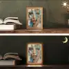 Abstract - Penseelstreken - Blauw - Gezicht Light Box met kabel (Tafellamp) klein -sfeer3