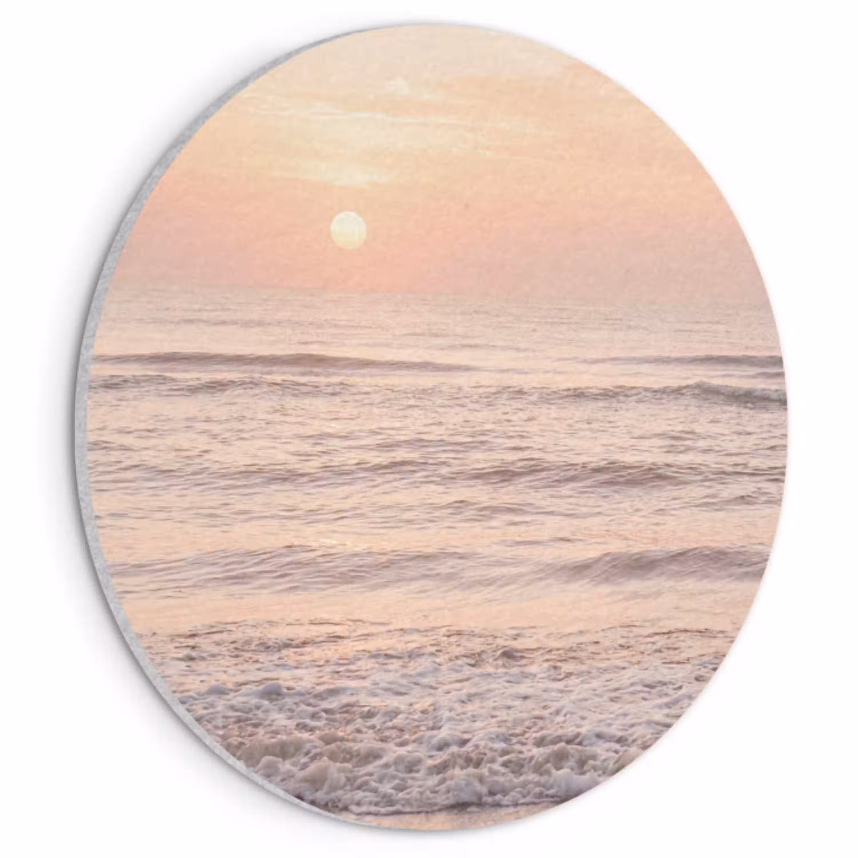Zon - Strand - Roze Akoestische PET Vilt - Rond klein -3d