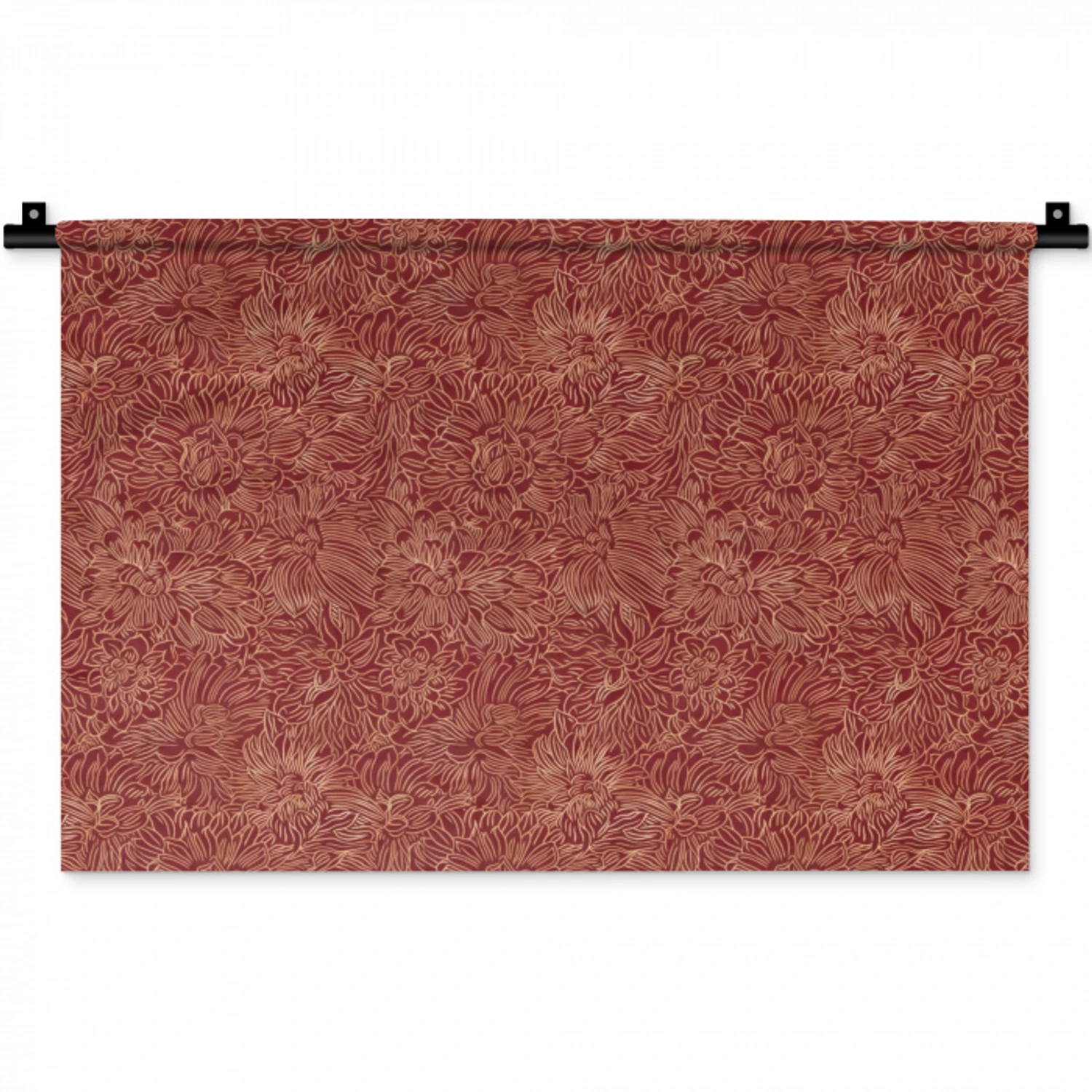 Bloemen - Motief - Rood Wandkleed katoen klein 269 -zz3d