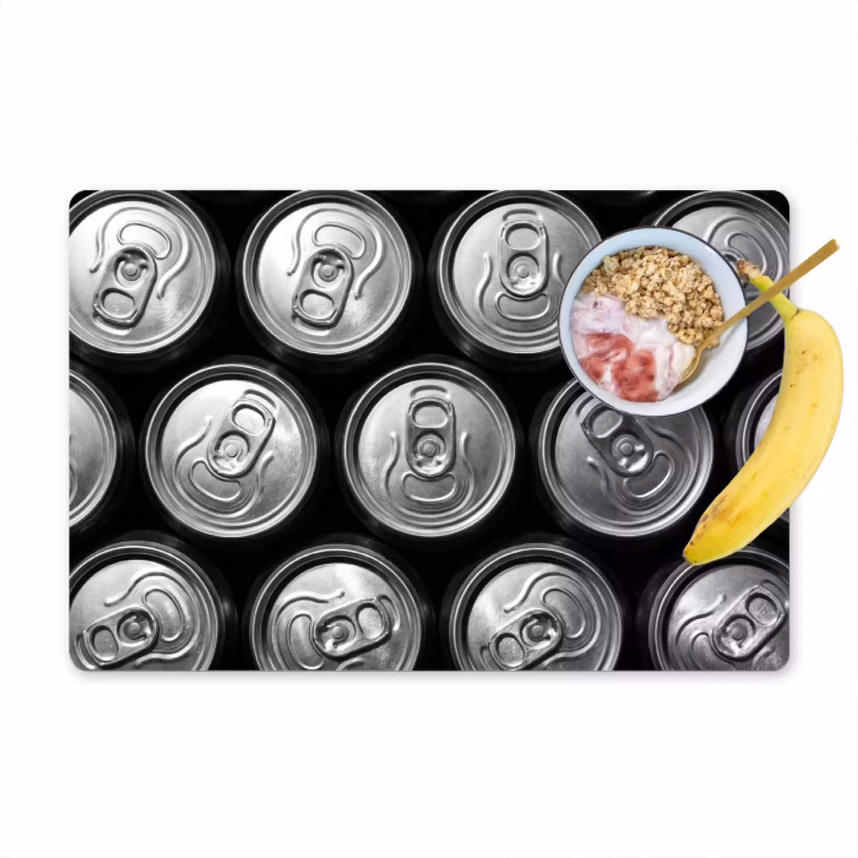 Blikjes - Aluminium - Patroon - Industrieel - Zilver Placemat vinyl groot -zzzproduct_Kitchenyeah-website