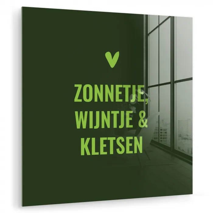 Donkergroen - Quote - Zon - Zomer plexiglas 5mm klein -zzzproduct_nieuw