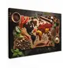 Kruiden - Specerijen - Wereldkaart - Bruin - Lepel - Kleurrijk canvas 2cm klein -z3d