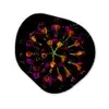 Bloemen - Oranje - Roze - Zwart Wandcirkel Organisch Forex 3mm klein -3d