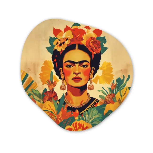 Vrouwelijk - Bloemen - Sieraden Wandcirkel Organisch Plexiglas middel -3d