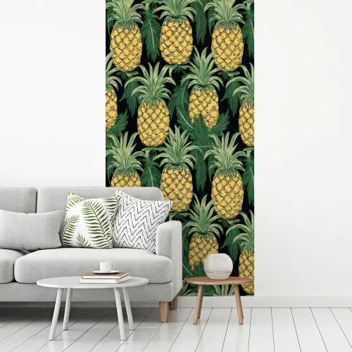 Patroon - Tropisch - Ananas - Illustratie fotobehang vinyl groot 64 -woonkamer