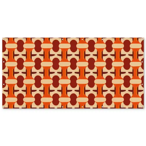 Geometrisch - Retro - Oranje Balkonbeschermer Duitsland klein 596 -zz_3d