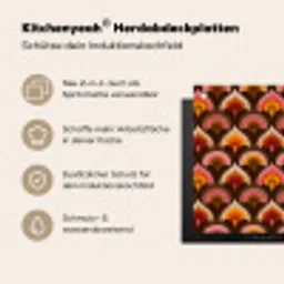 Patroon - Retro - Kleurrijk Inductie beschermer vinyl 3mm middel 274 -zzzzzzusp-haakje_DE
