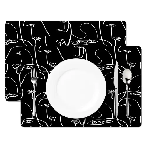 Gezichten - Gestileerd - Vloeiend Placemat vinyl groot 368 -zzsfeer2_Kitchenyeah-website