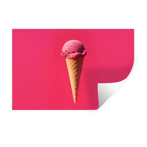 Schepijs - Roze - Hoorntje Muursticker klein -3d
