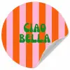 Strepen - Oranje - Verticaal - Ciao bella Wandcirkel behangsticker klein -3d