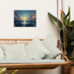 Meeuwen - Zee - Wolken -Blauw tuinposter los doek klein -sfeer7