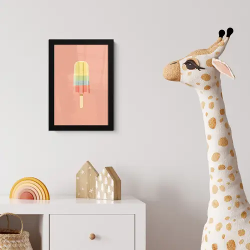 Waterijsje - Pasteltinten - Minimalistisch fotolijst zwart zonder passe partout klein -usfeer4_kinderkamer