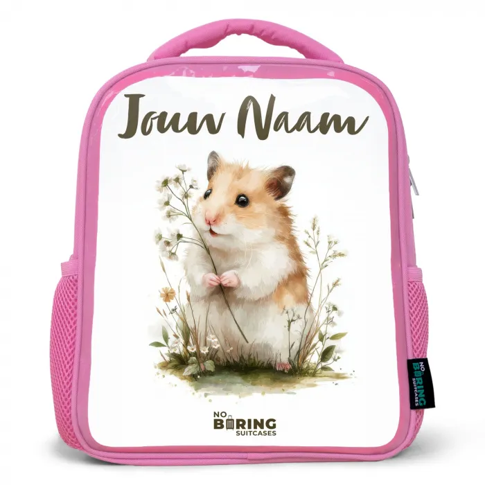 Dier - Natuur - Hamster Kinderrugzak - Roze middel -3d