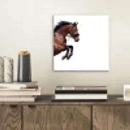Paard - Springen - Modern aluminium wit klein -sfeer1