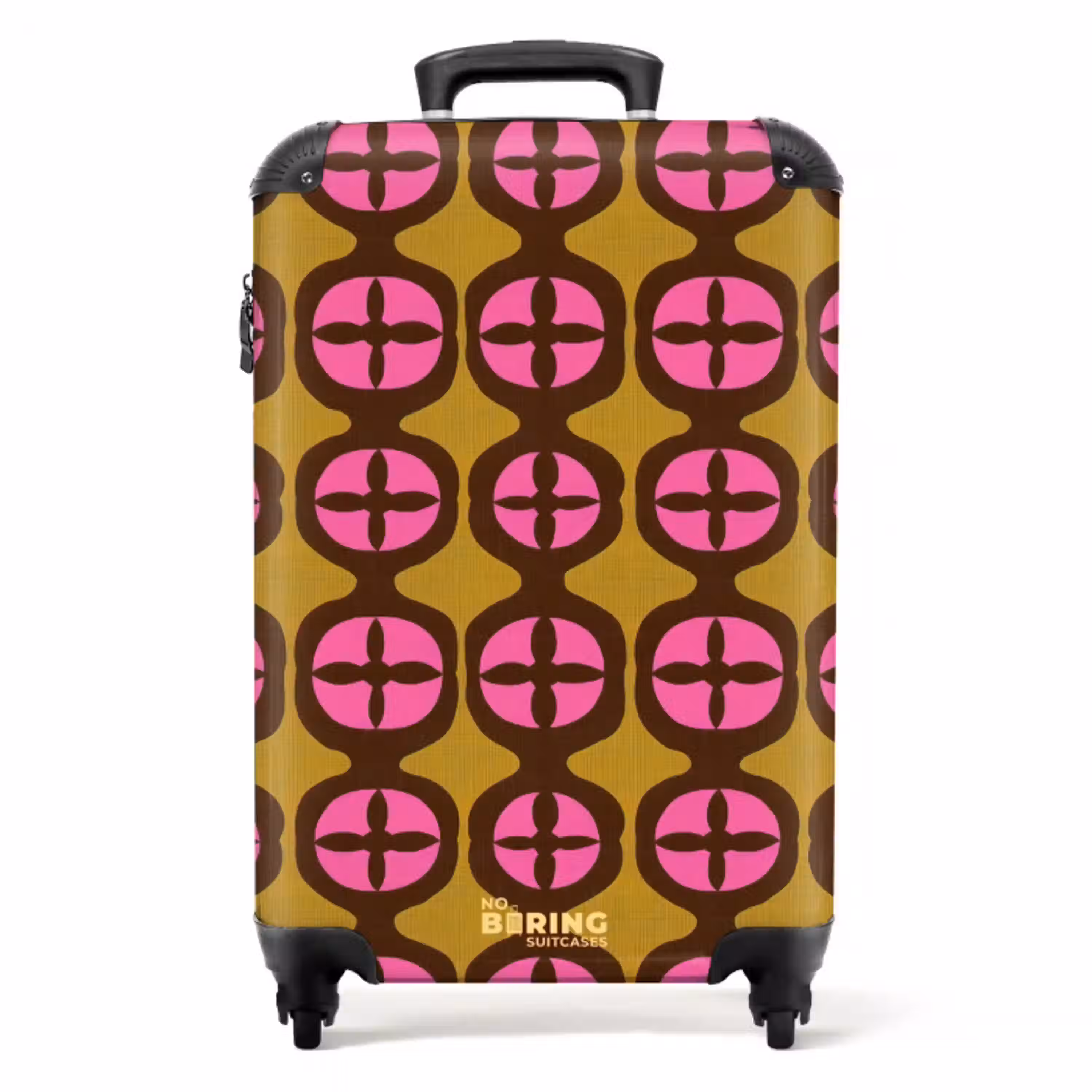 Modern - Patroon - Roze NBS - Handbagage koffer - Volwassenen Unisex middel -productfoto_recht
