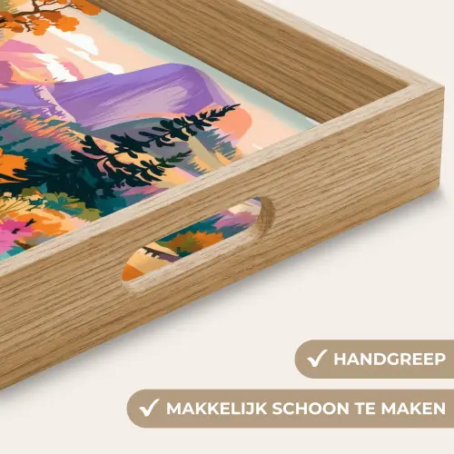 Rivier - Vallei vol bloemen - Levendig Dienblad Rechthoek middel -USP_HandgreepNL