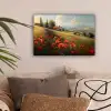 Klaprozen - Rood - Heuvels - Landschap canvas 2cm klein -sfeer1