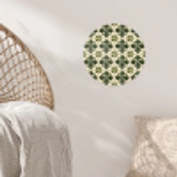 Patroon - Tegel - Groen Wandcirkel behangsticker klein 186 -sfeer4