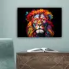 Graffiti - Leeuw - Bril - Zwart canvas 2cm klein -sfeer4