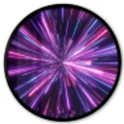 Lichtsnelheid - Ruimte - Roze - Paars Fotolijst rond zonder passe partout klein -3d