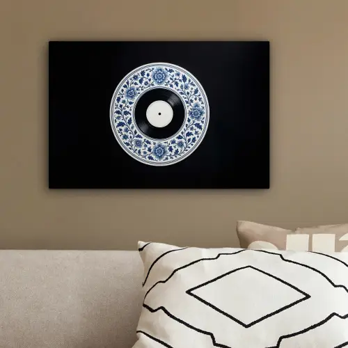 Vinyl - LP - Delfts Blauw - Muziek canvas 2cm klein -sfeer3