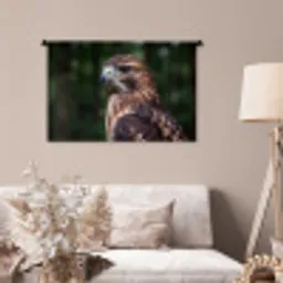 Buizerd - Roofvogel - Natuur - Bruin Wandkleed katoen middel -sfeer4