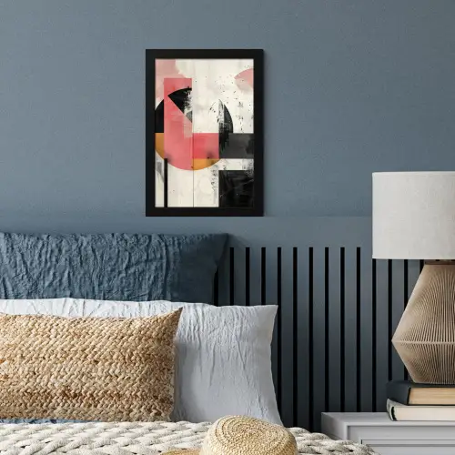 Roze - Abstract - Aesthetic - Modern - Vormen fotolijst zwart zonder passe partout klein -sfeer3
