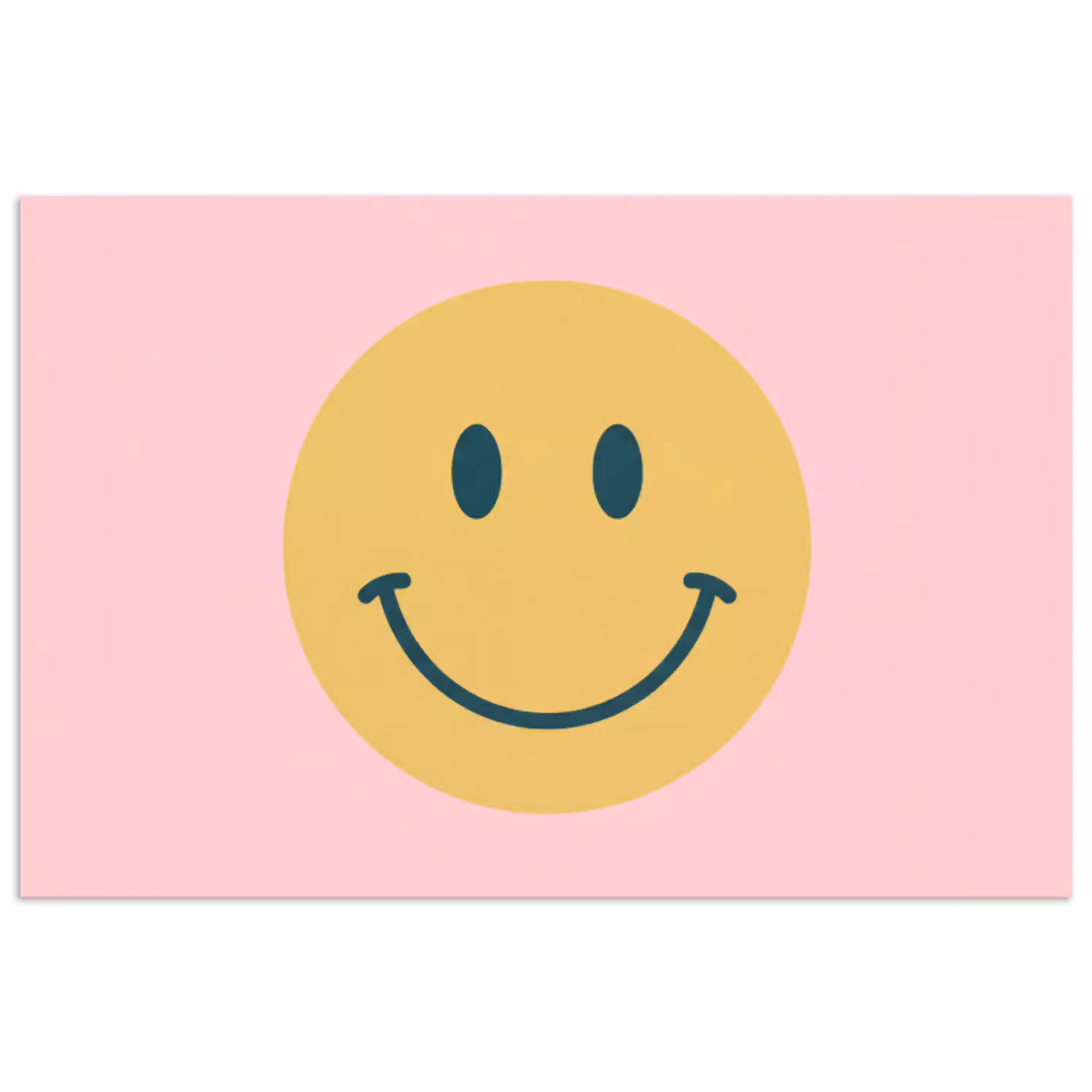 Smiley - Geel - Roze - Symbool - Minimalistisch poster papier klein -3d