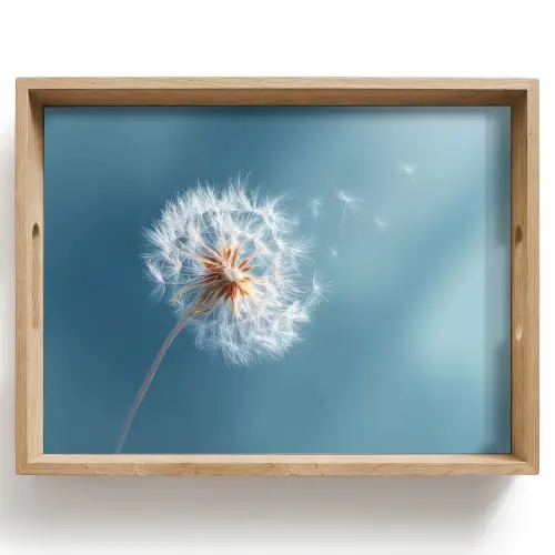 Paardenbloem - Wind - Blauw Dienblad Rechthoek middel -z3d_shopping