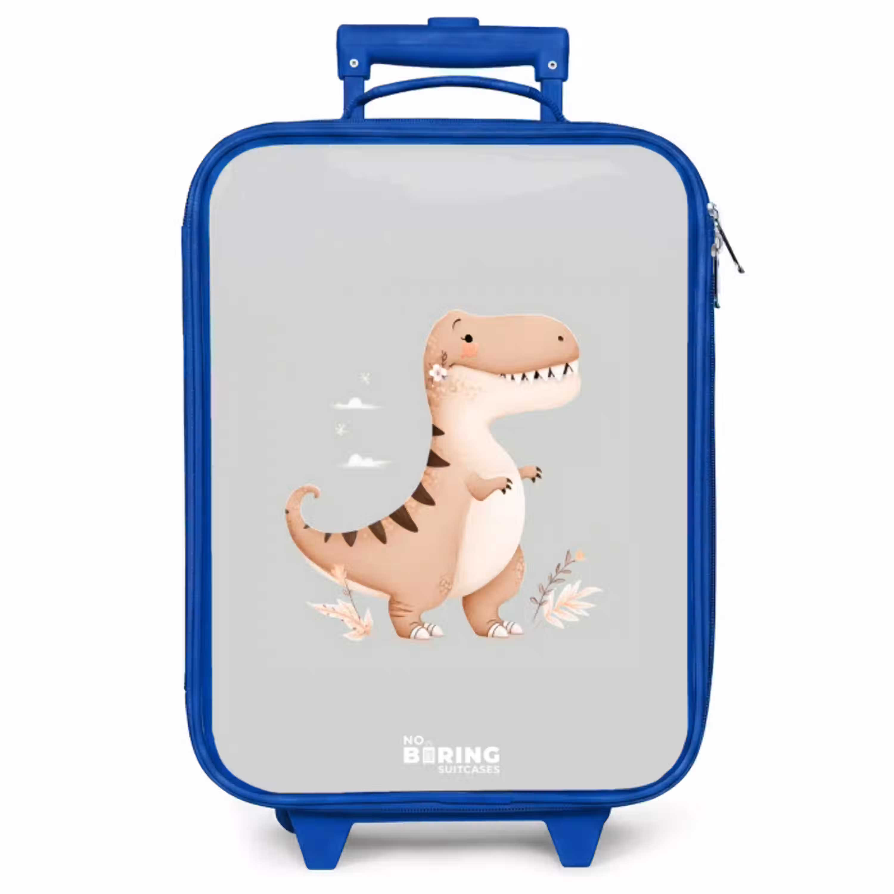 Dino in beige en grijze kleuren Kinderkoffer - Blauw klein -zzz_website3d