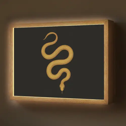 Slang - Minimalistisch - Goud Light Box met batterij (Wandlamp) middel -z3d_website
