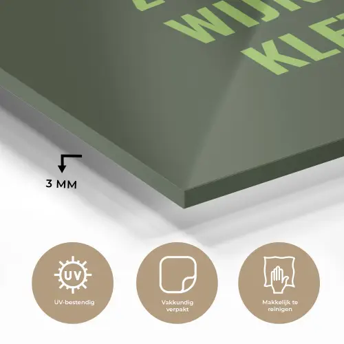 Donkergroen - Quote - Zon - Zomer plexiglas 5mm klein -sfeer2